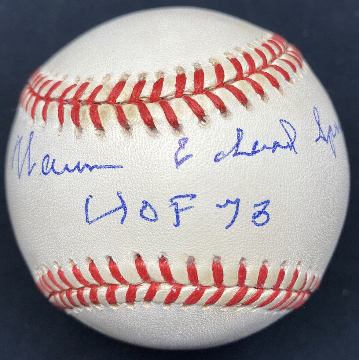 Warren Edward Spahn HOF 73 Full Name Signed Baseball Steiner PSA