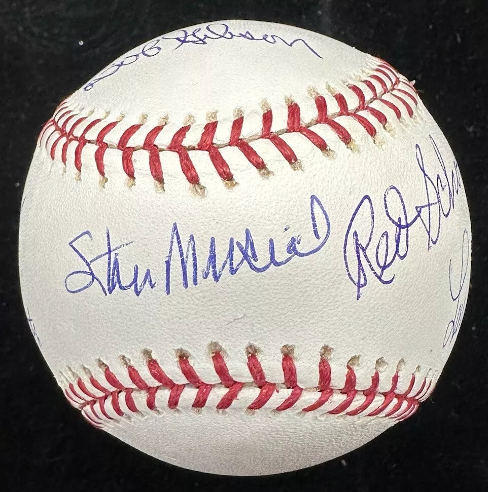 Cardinals Hall Of Famer Multi-Signed Baseball MLB Holo Gibson Musial Brock Smith