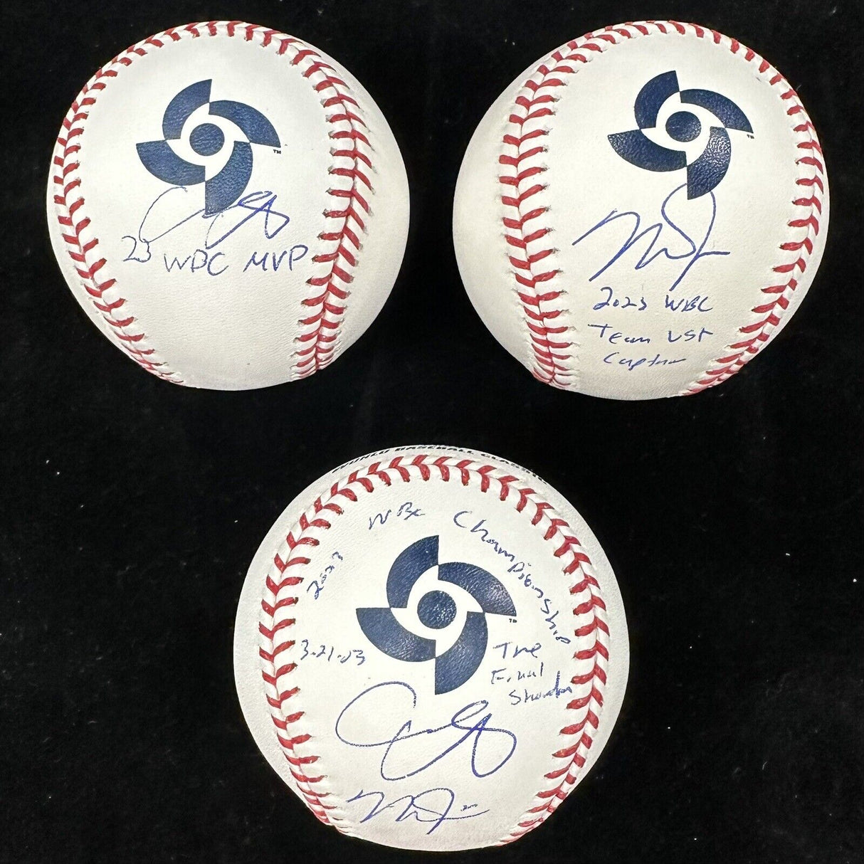 Shohei Ohtani Mike Trout 2023 World Baseball Classic WBC Signed 3 Ball Set MLB