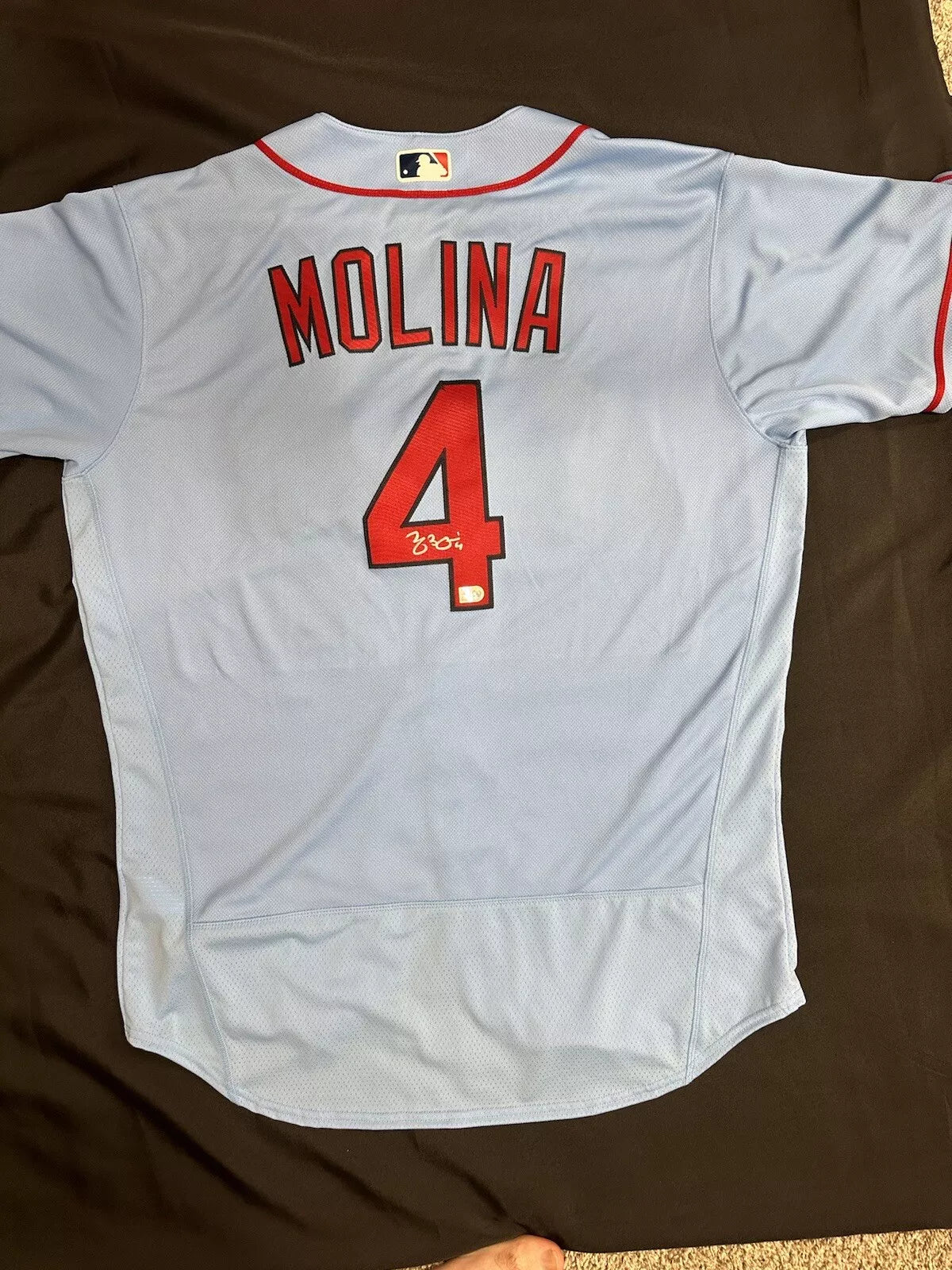 Yadier Molina Signed Authentic Blue Alternate Nike Cardinals Jersey MLB Holo