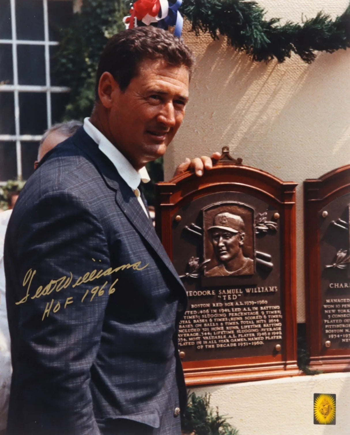 Ted Williams HOF 1966 Signed Hall of Fame Induction 16x20 Green Diamond Holo