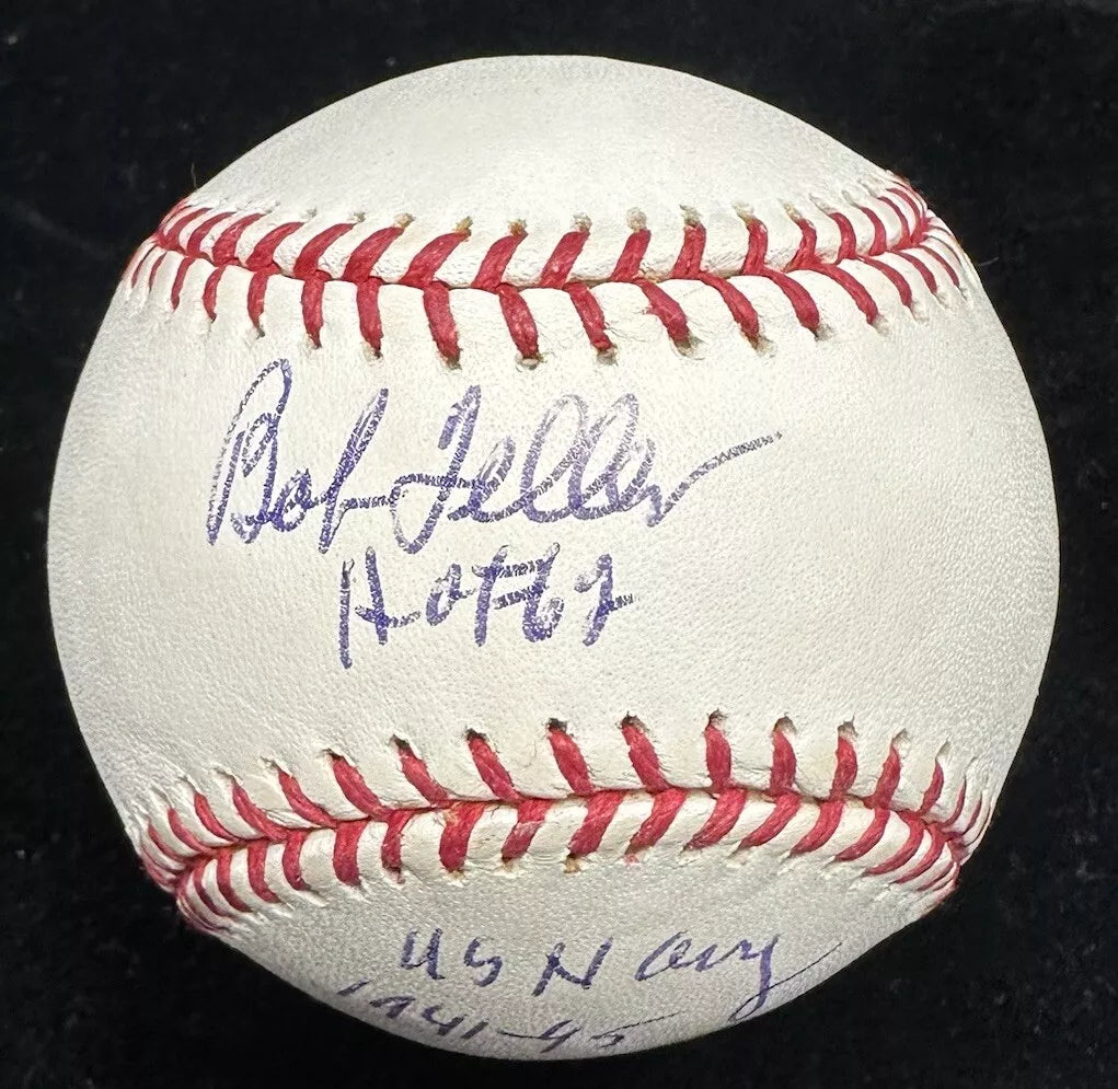 Bob Feller US Navy 1941-45 HOF 62 Signed Baseball JSA