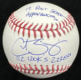 Curt Schilling Postseason Stats Signed Baseball JSA