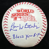 Lou Whitaker Bless You Boys Signed 1984 World Series Logo Baseball JSA