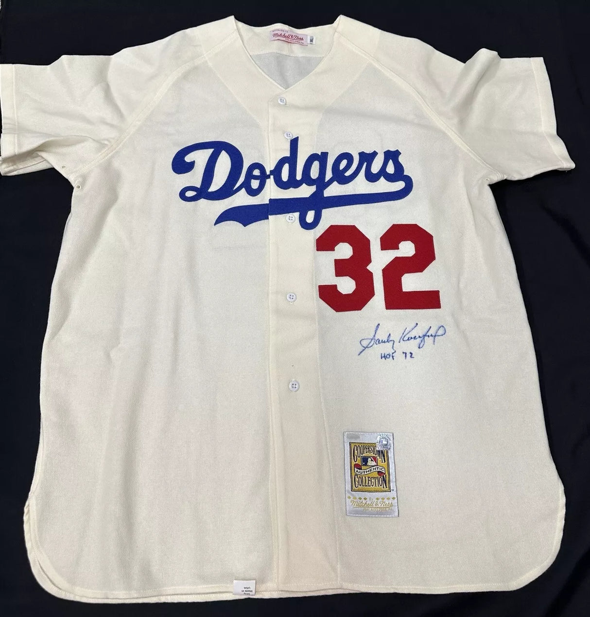 Sandy Koufax HOF 72 Signed Authentic Mitchell Ness Dodgers Jersey MLB Holo