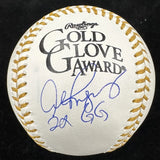 Alex Rodriguez 2x GG Signed Gold Glove Logo Baseball JSA