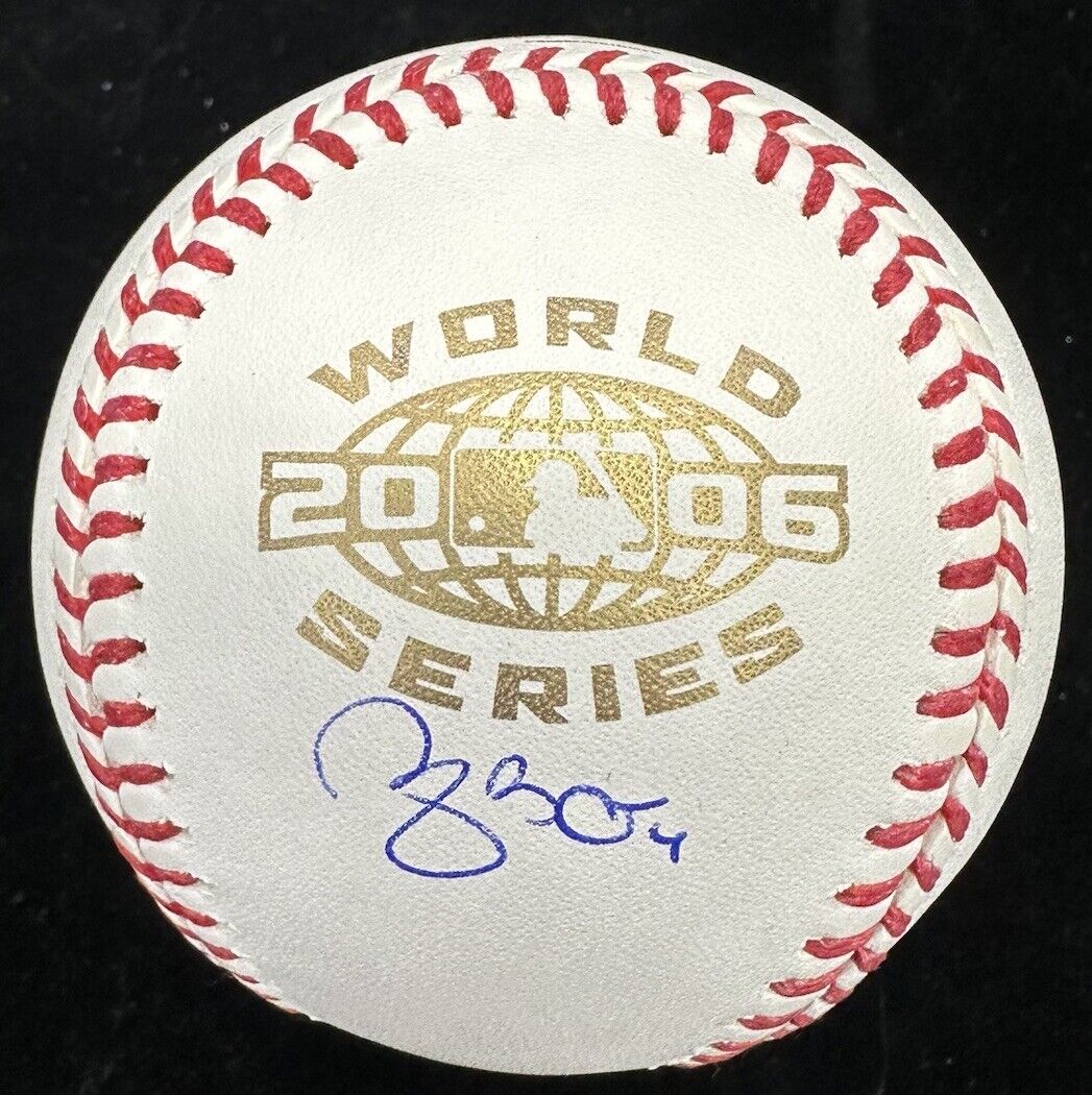 Yadier Molina Signed 2006 World Series Logo Baseball MLB Holo