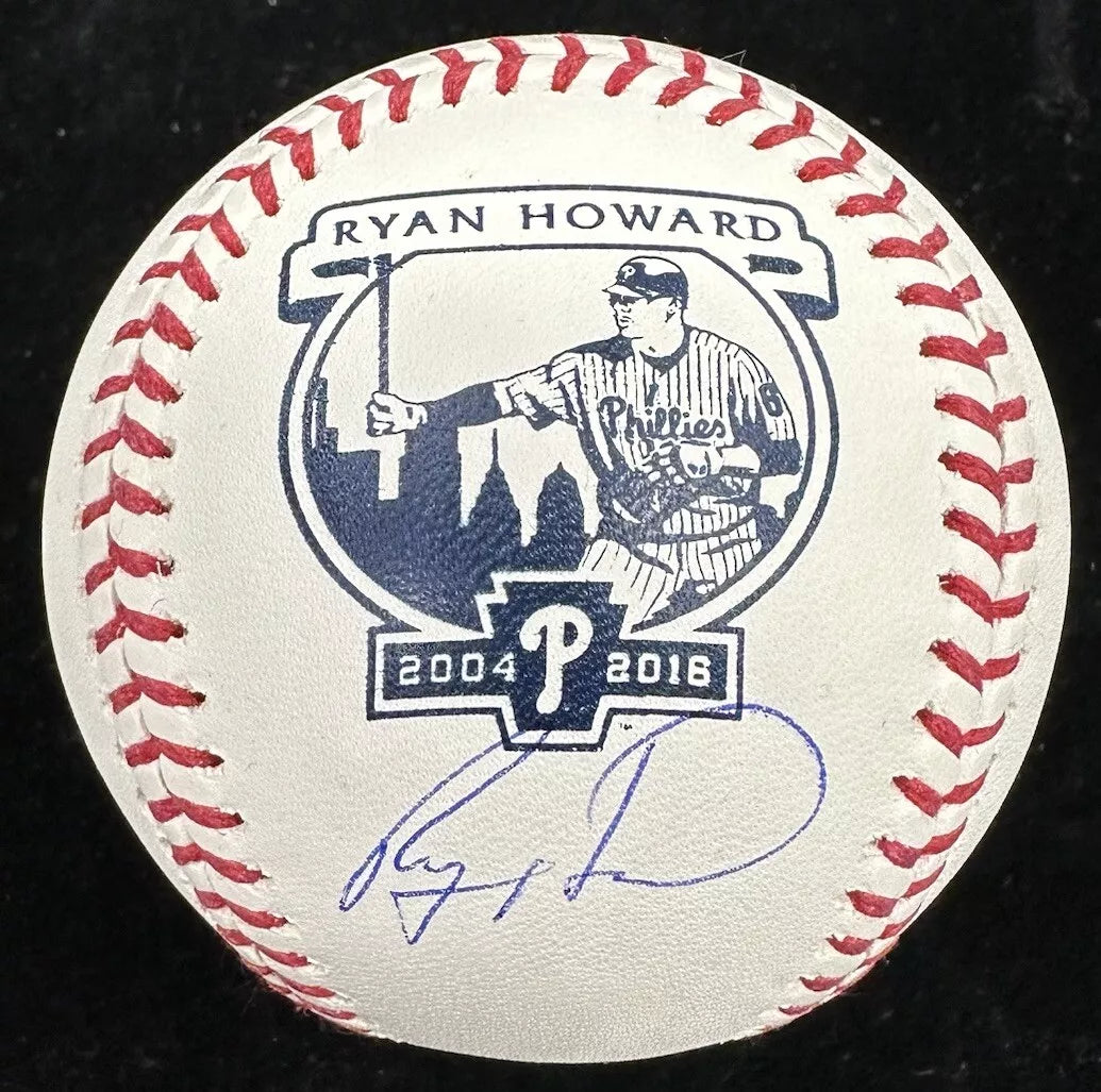 Ryan Howard Signed Retirement Logo Baseball JSA