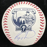 Ryan Howard Signed Retirement Logo Baseball JSA