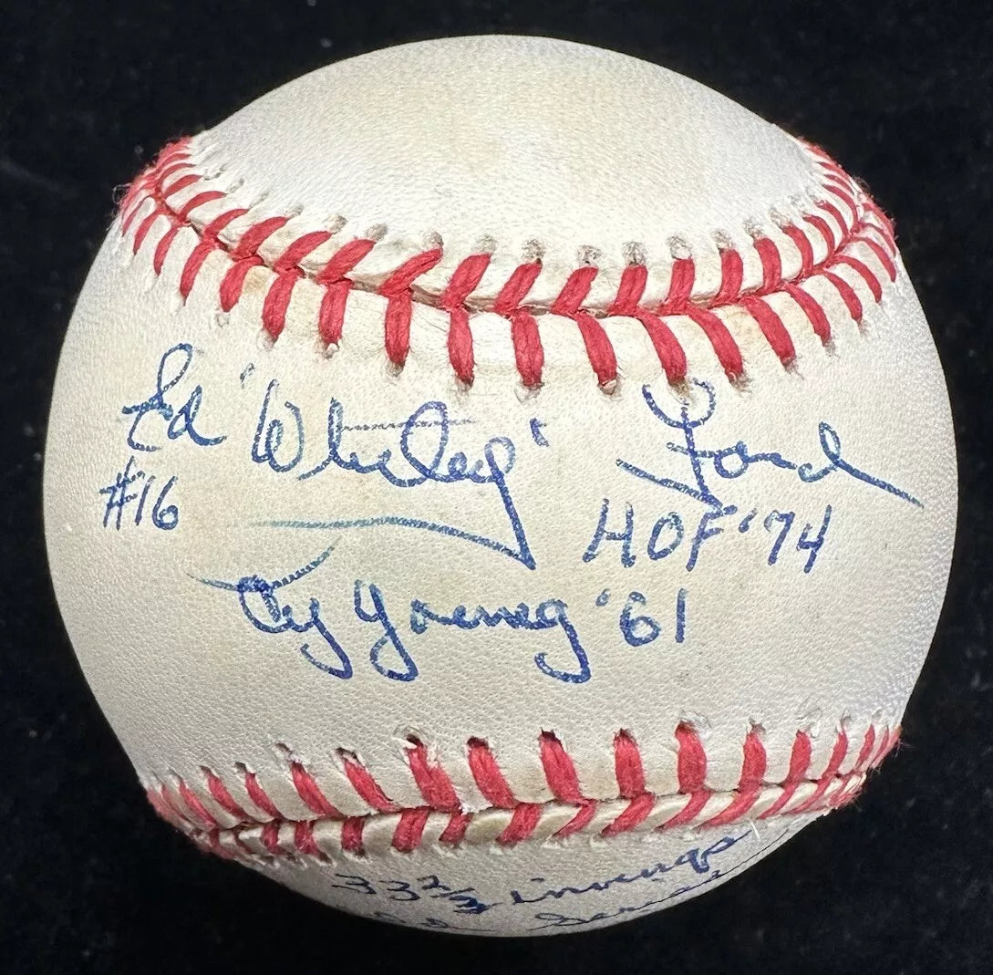 Whitey Ford HOF 74 Signed Baseball JSA LOA