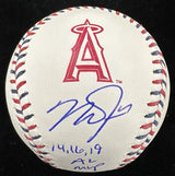 Mike Trout 14, 16, 19 AL MVP Signed Angels Team-Stitched Logo Baseball MLB Holo