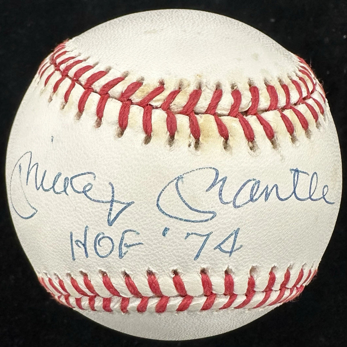 Mickey Mantle HOF 74 Signed Baseball JSA LOA