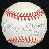 Mickey Mantle 1961 Signed Baseball JSA LOA