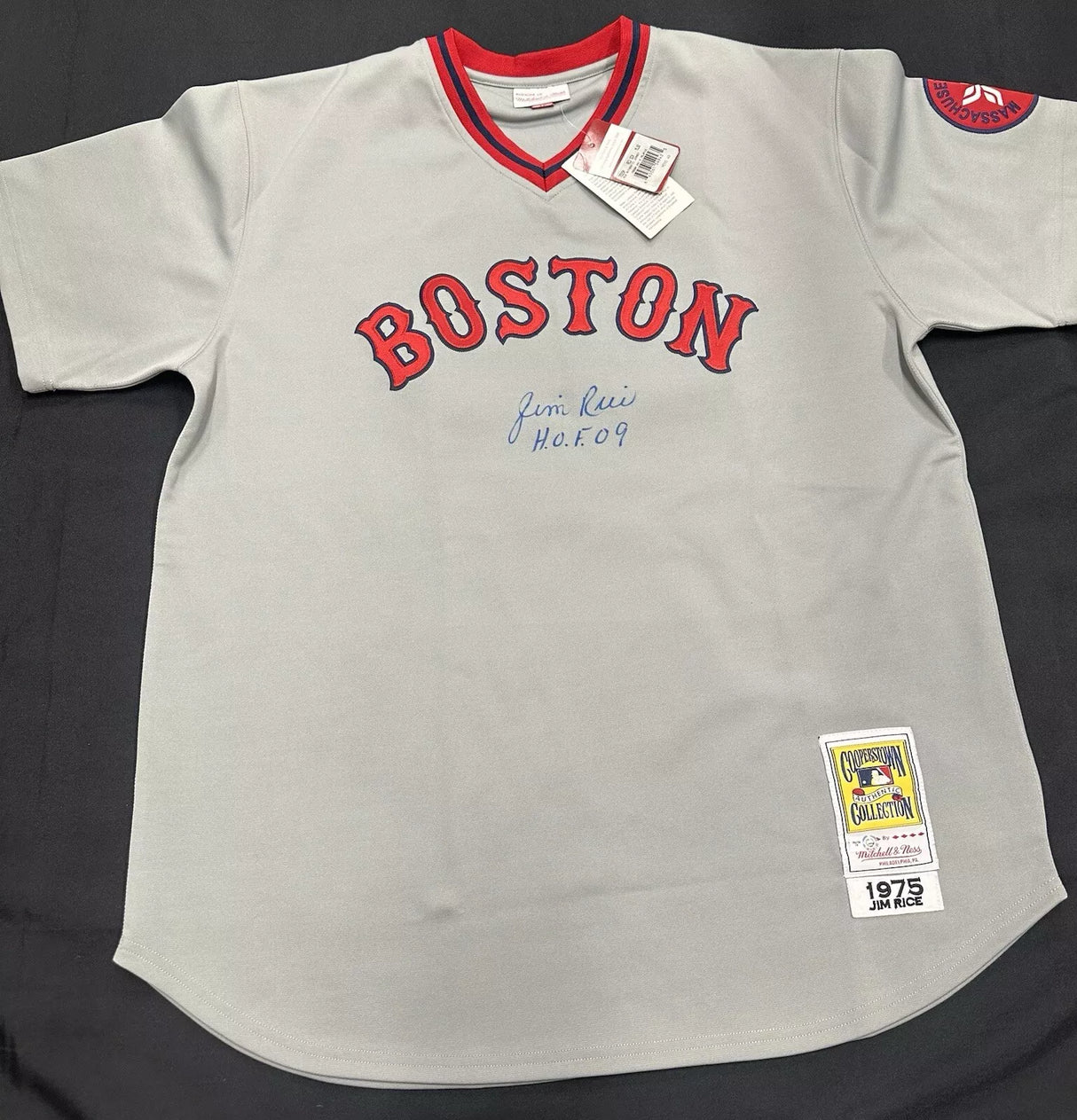 Jim Rice HOF 2009 Signed Authentic Red Sox Mitchell Ness Jersey MLB Holo