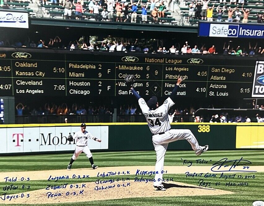 Felix Hernandez Perfect Game August 15, 2012 Signed Stat 16x20 Photo JSA