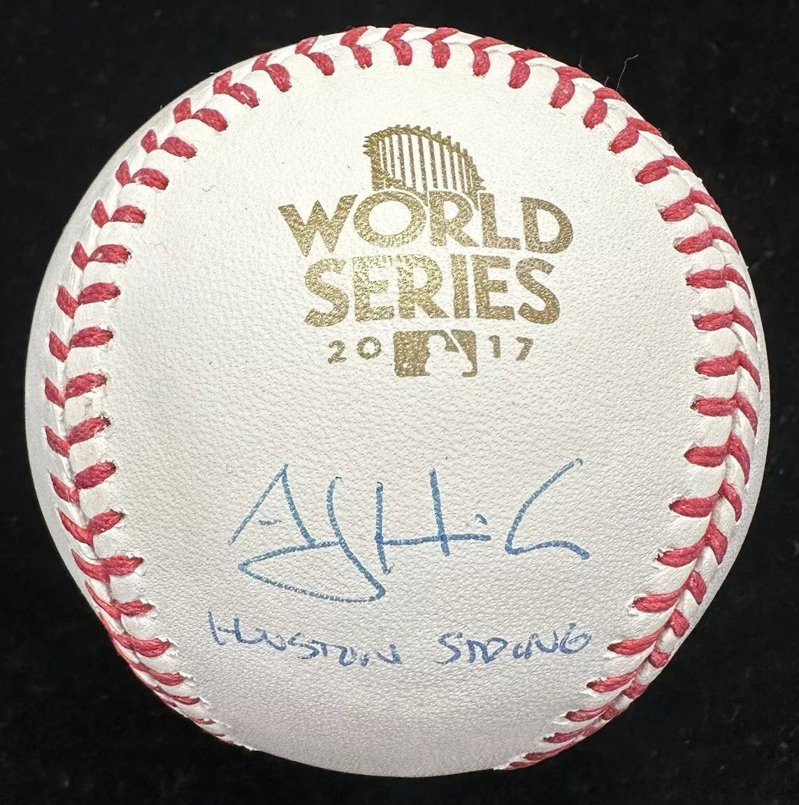 AJ Hinch Houston Strong Signed 2017 World Series Logo Baseball Tristar LE