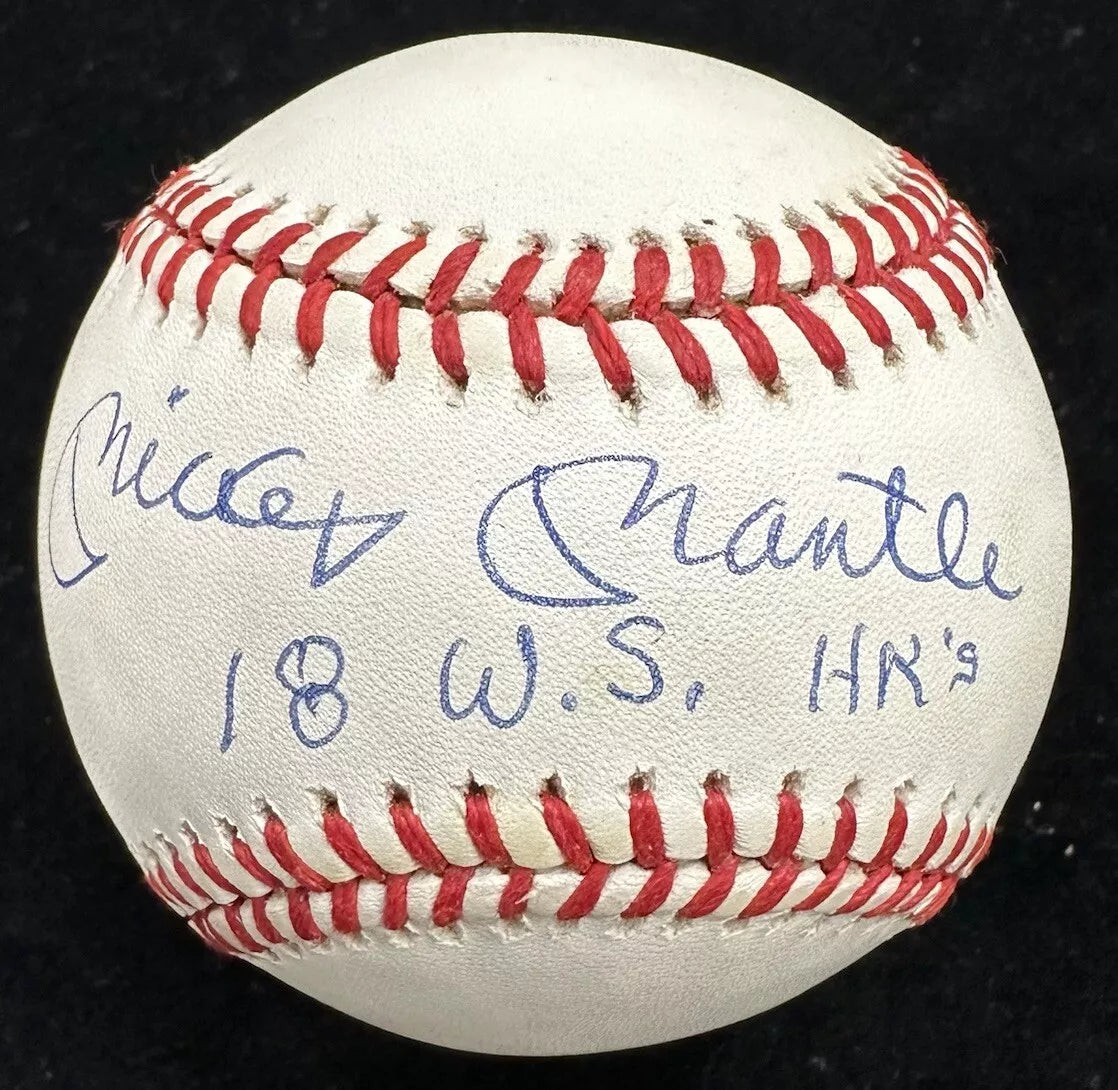 Mickey Mantle 18 WS HRs Signed Baseball JSA LOA