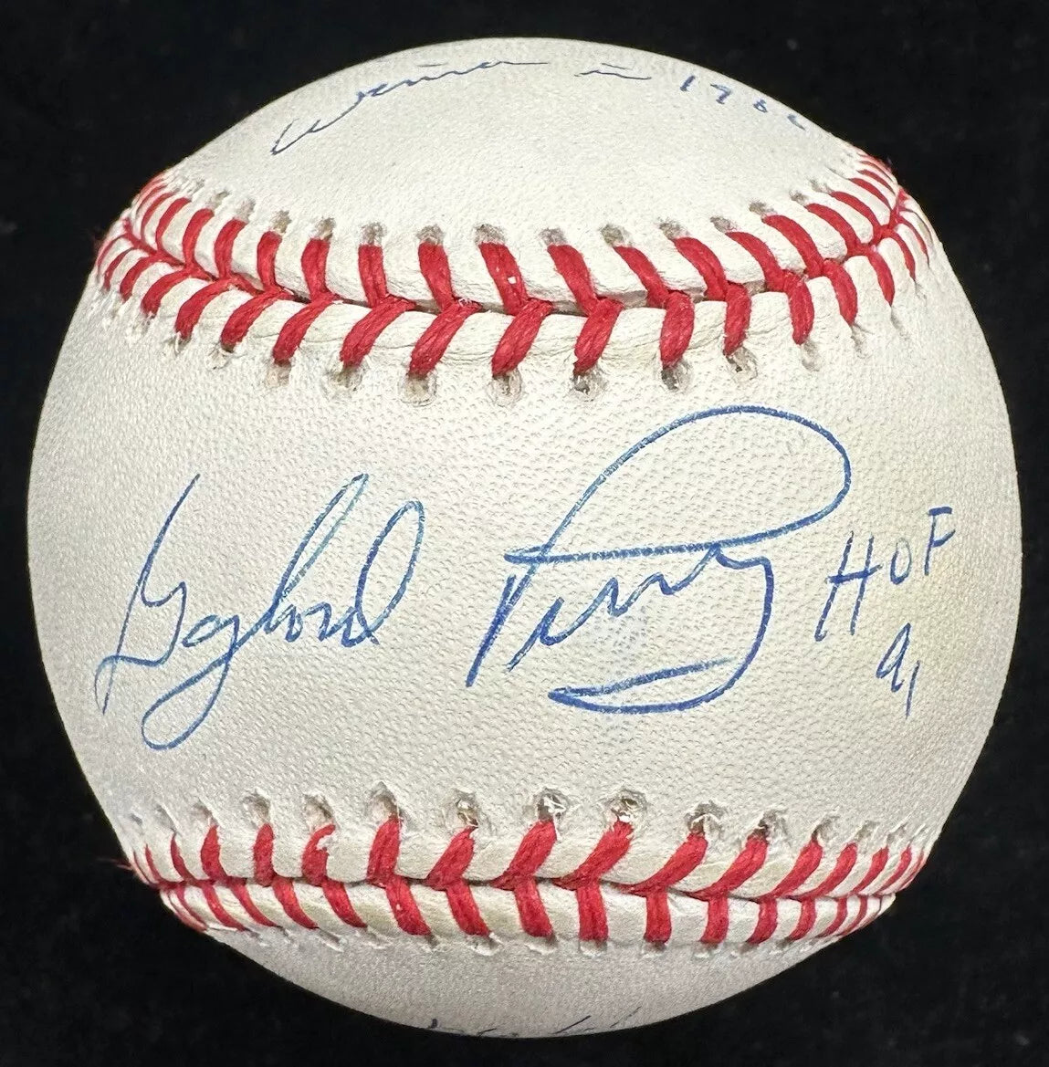 Gaylord Perry Signed HOF RJ Stat Baseball Reggie Jackson Hologram