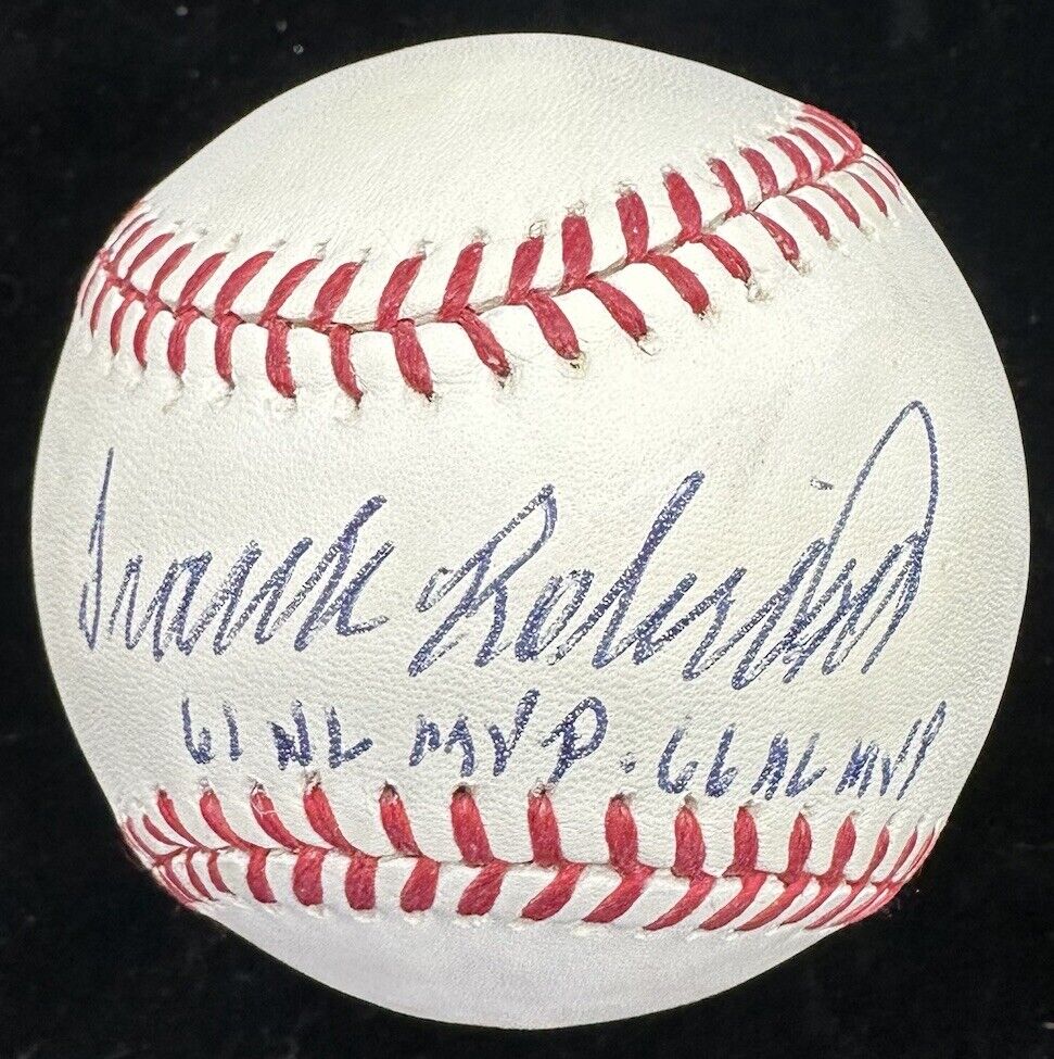 Frank Robinson 61 NL MVP 66 AL MVP Signed Baseball PSA/DNA