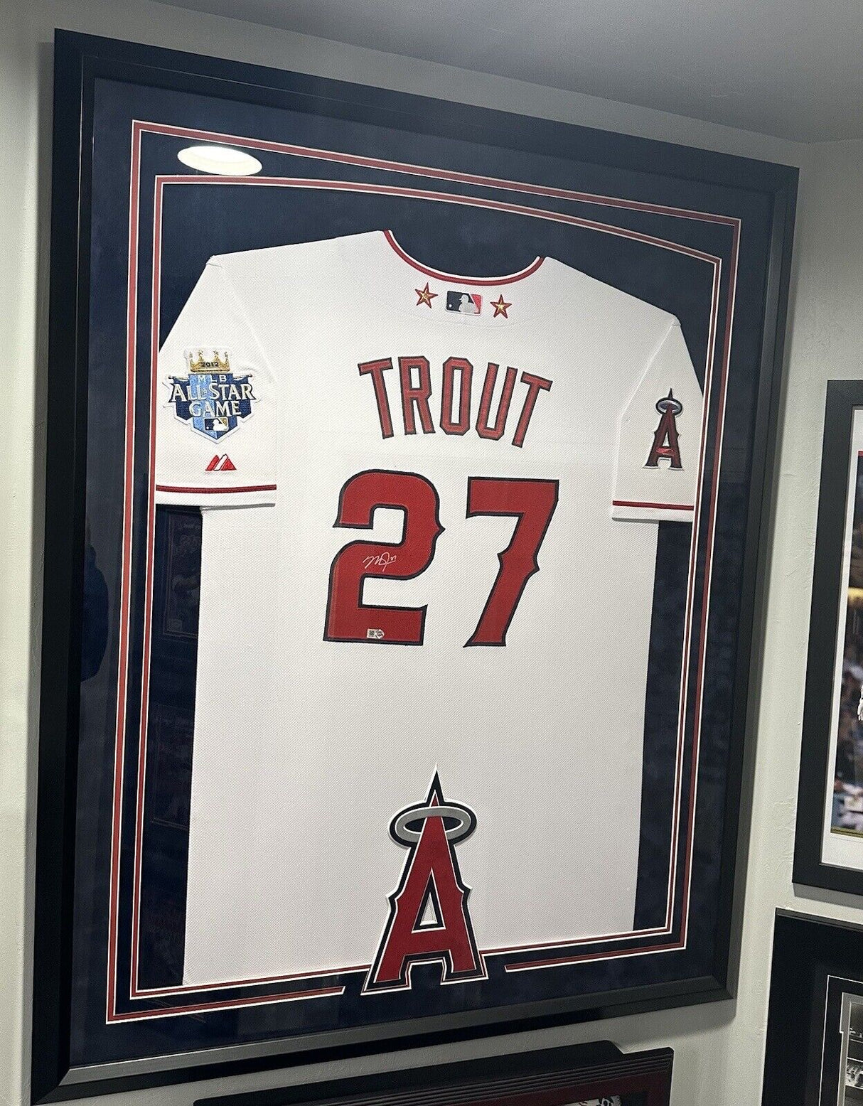 Mike Trout Signed Authentic Angels 2012 All Star Game Jersey MLB Holo Framed