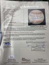 Larry Yogi Berra NY Yankees 46-63 Signed Baseball JSA LOA