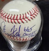 Carlton Fisk 665 Caught Stealing Signed Baseball Beckett Encapsulated BAS