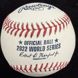 Justin Verlander Signed 2022 World Series Logo Baseball JSA LOA