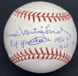 Whitey Ford NY Yankees HOF 74 Signed Baseball JSA