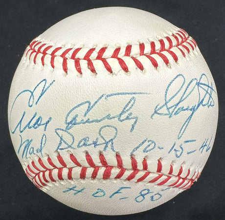Enos Slaughter Mad Dash 10-15-46 Signed Baseball PSA/DNA