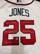 Andruw Rudolf Bernardo Jones Signed Stat Mitchell & Ness Braves Jersey Beckett
