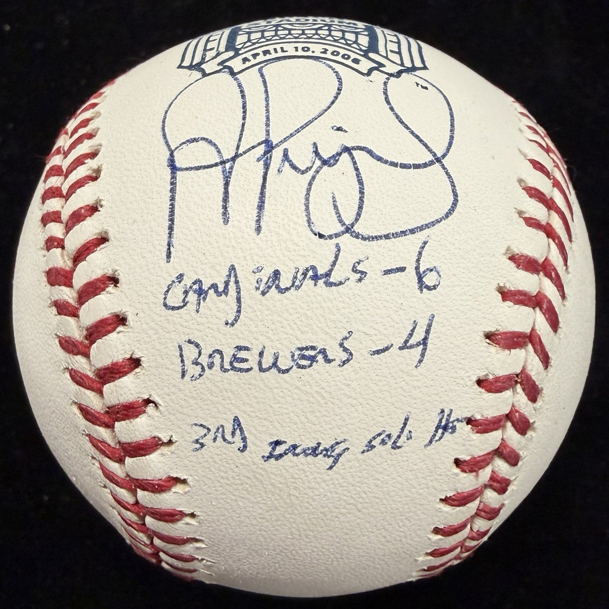Albert Pujols Signed Busch Stadium Inaugural Game Logo Baseball Beckett Witness 