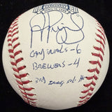 Albert Pujols Signed Busch Stadium Inaugural Game Logo Baseball Beckett Witness 