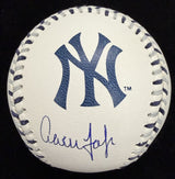 Aaron Judge Signed Yankees Team Stitch Logo Baseball MLB Holo Fanatics 