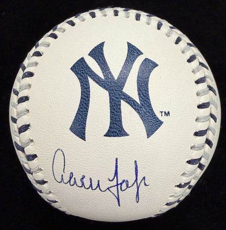 Aaron Judge Signed Yankees Team Stitch Logo Baseball MLB Holo Fanatics 