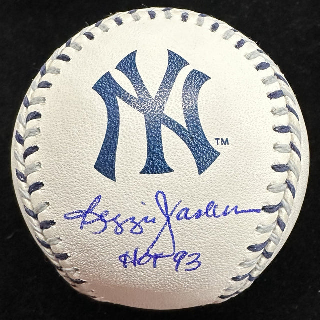 Reggie Jackson HOF 93 Signed Yankees Team Stitched Logo Baseball JSA