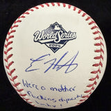 Kiké Hernandez Dynasty Signed 2025 World Series Logo Baseball MLB Holo