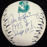 Alex Rodriguez 1993 #1 Draft Pick Signed Mariners Team Stitch Logo Baseball JSA 