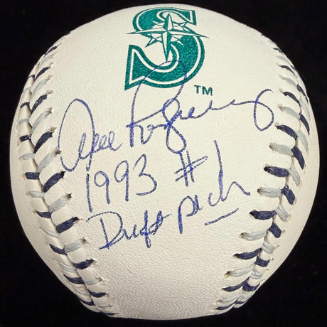 Alex Rodriguez 1993 #1 Draft Pick Signed Mariners Team Stitch Logo Baseball JSA 