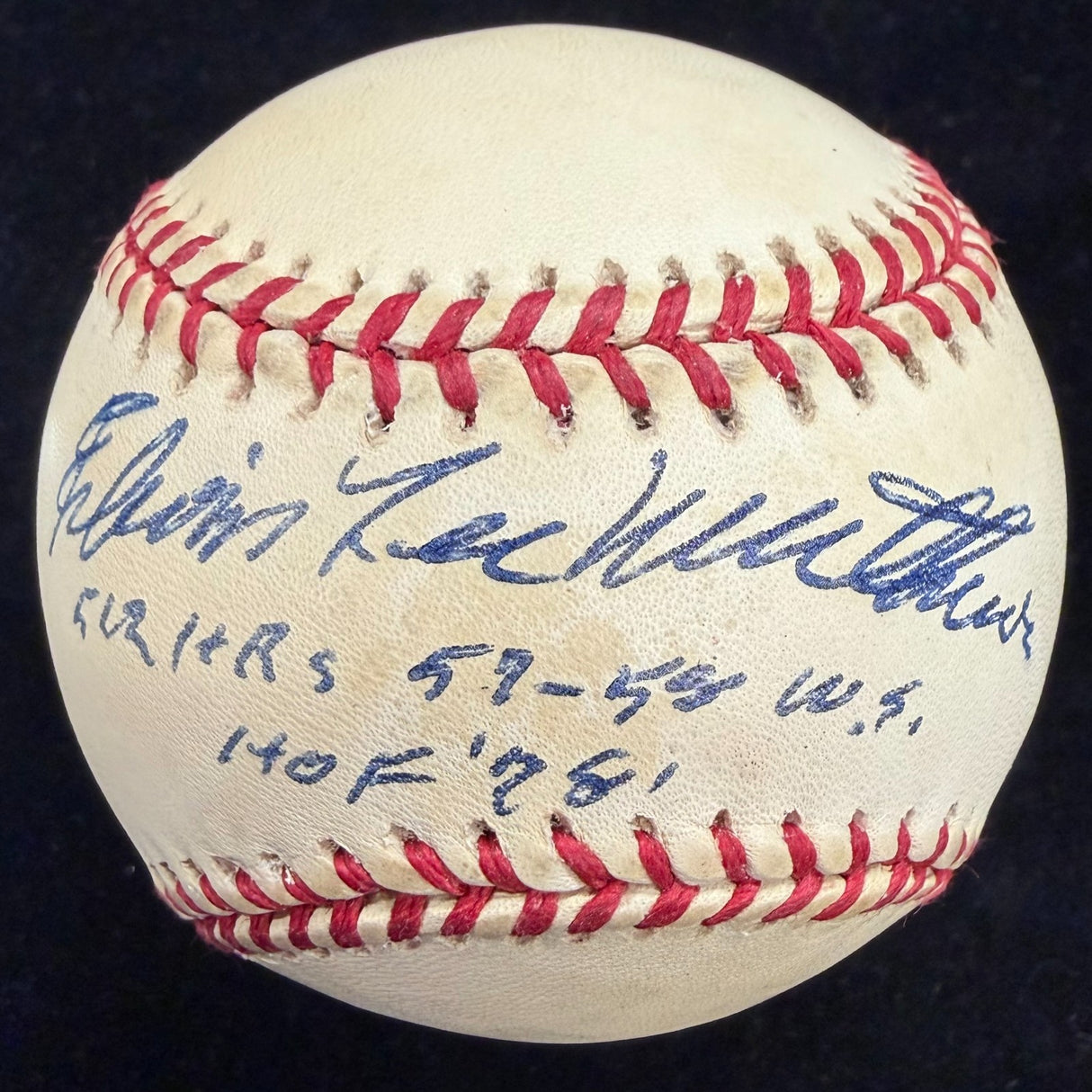 Edwin (Eddie) Lee Mathews HOF 78 57-58 WS 512 HR Signed Full Name Baseball JSA