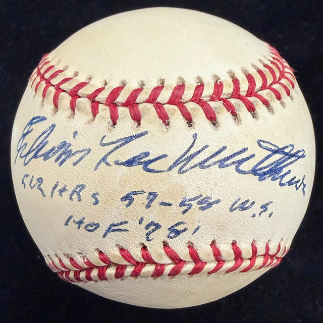 Edwin (Eddie) Lee Mathews HOF 78 57-58 WS 512 HR Signed Full Name Baseball JSA