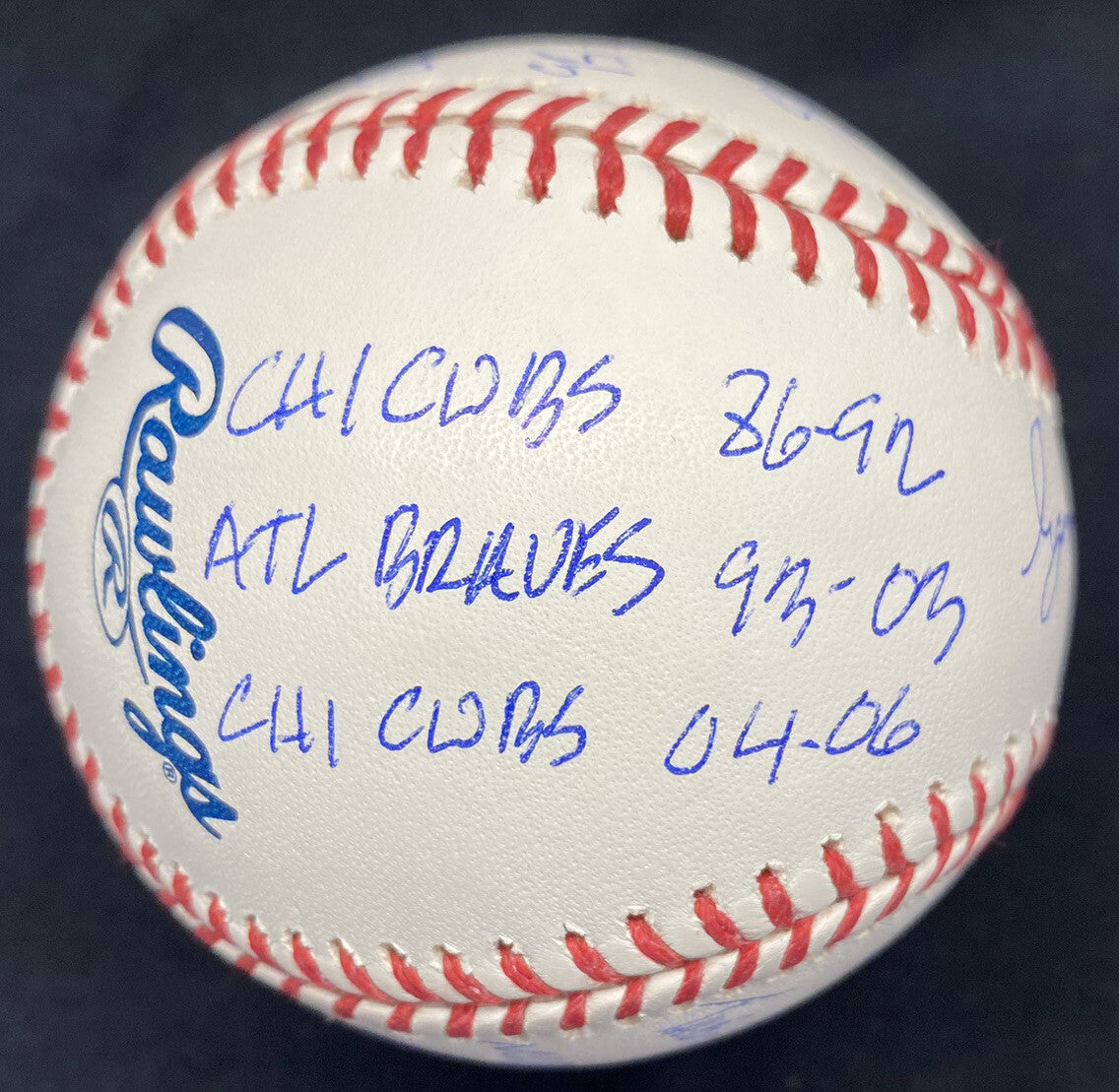 Gregory (Greg) Alan Maddux Full Name HOF Stat Signed Baseball JSA LOA