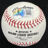 Ivan Rodriguez 2003 WS Champs Signed Florida Marlins Final Season Logo Baseball 