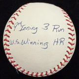 Joe Carter 93 World Series Game Signed Story Stat Baseball JSA