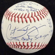 Curt Schilling The Bloody Sock Game Signed Stat Baseball JSA LOA