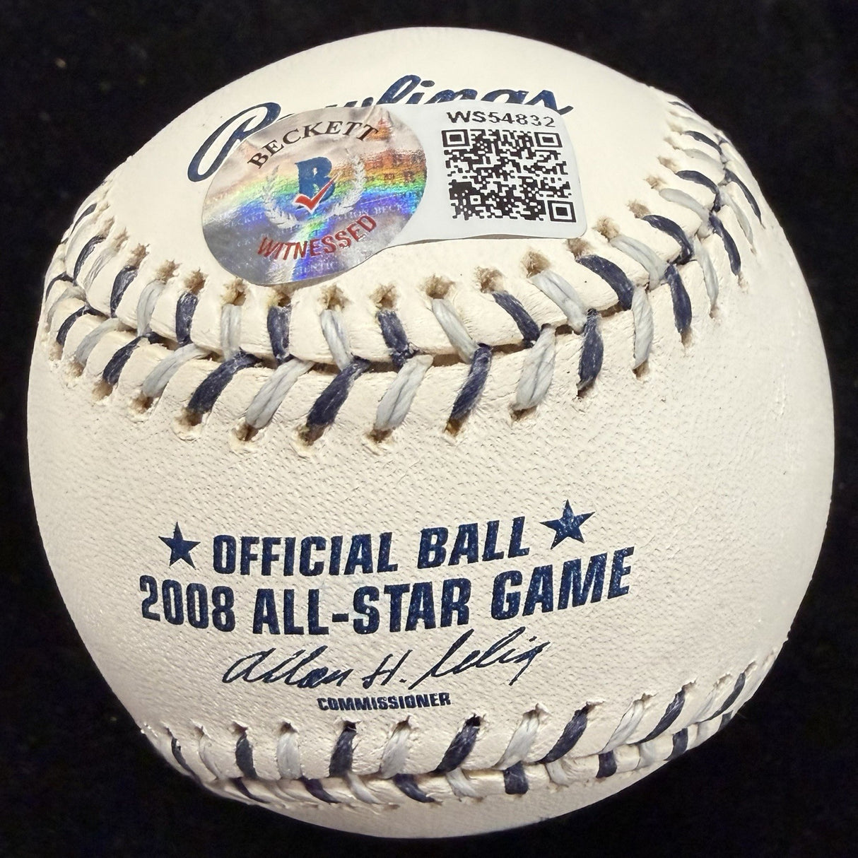 Albert Pujols Signed 2008 All Star Game Logo Baseball Beckett Witness Holo Only