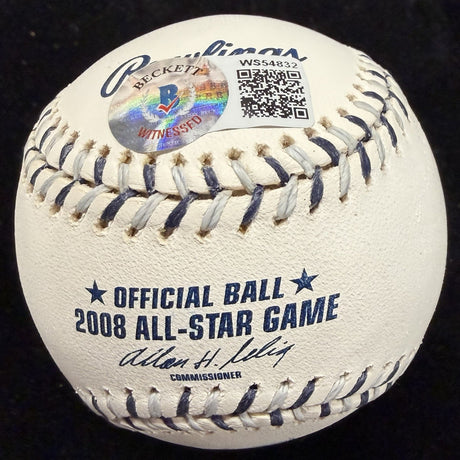 Albert Pujols Signed 2008 All Star Game Logo Baseball Beckett Witness Holo Only