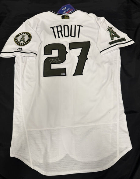 Mike Trout Signed Authentic Memorial Day Angels Jersey MLB Holo