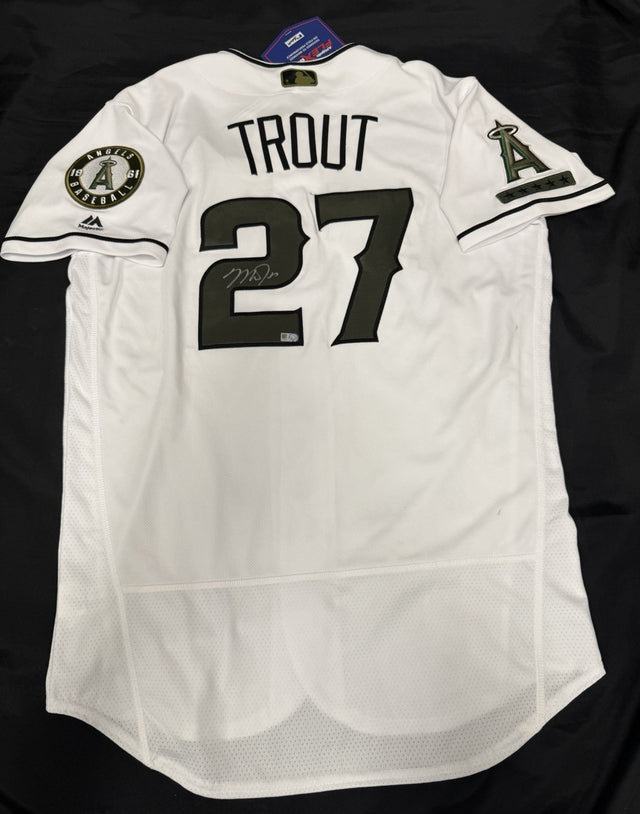 Mike Trout Signed Authentic Memorial Day Angels Jersey MLB Holo