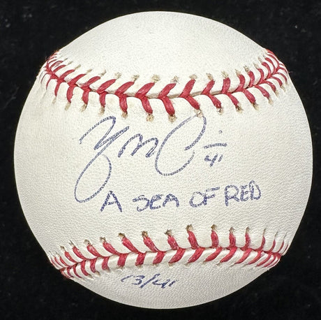 Yadier Molina A Sea Of Red Signed Early Career Signature Signed Baseball JSA LOA