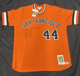 Willie McCovey Signed Authentic Giants Mitchell Ness Stat Jersey PSA LOA